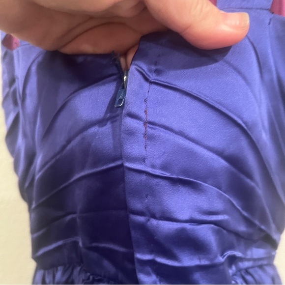 Vintage gem! Neiman Marcus purple/blue black pleated mini dress fits size small - Picture 11 of 15